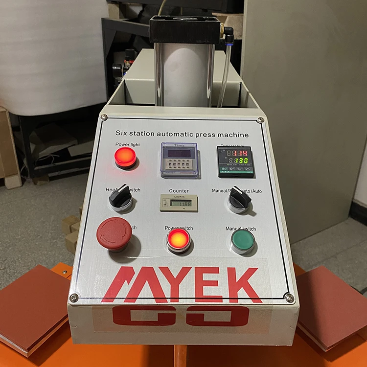 rotary six worktable pneumatic heat press machine