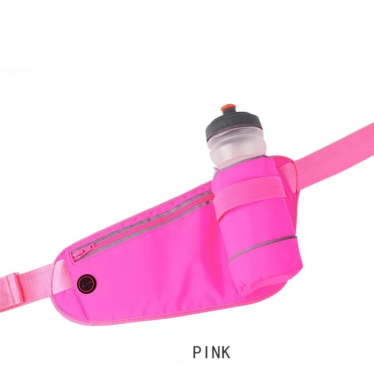 Wholesale High Quality Fashion Black custom logo bum bag With Water Bottle Holder Adjustable Strap