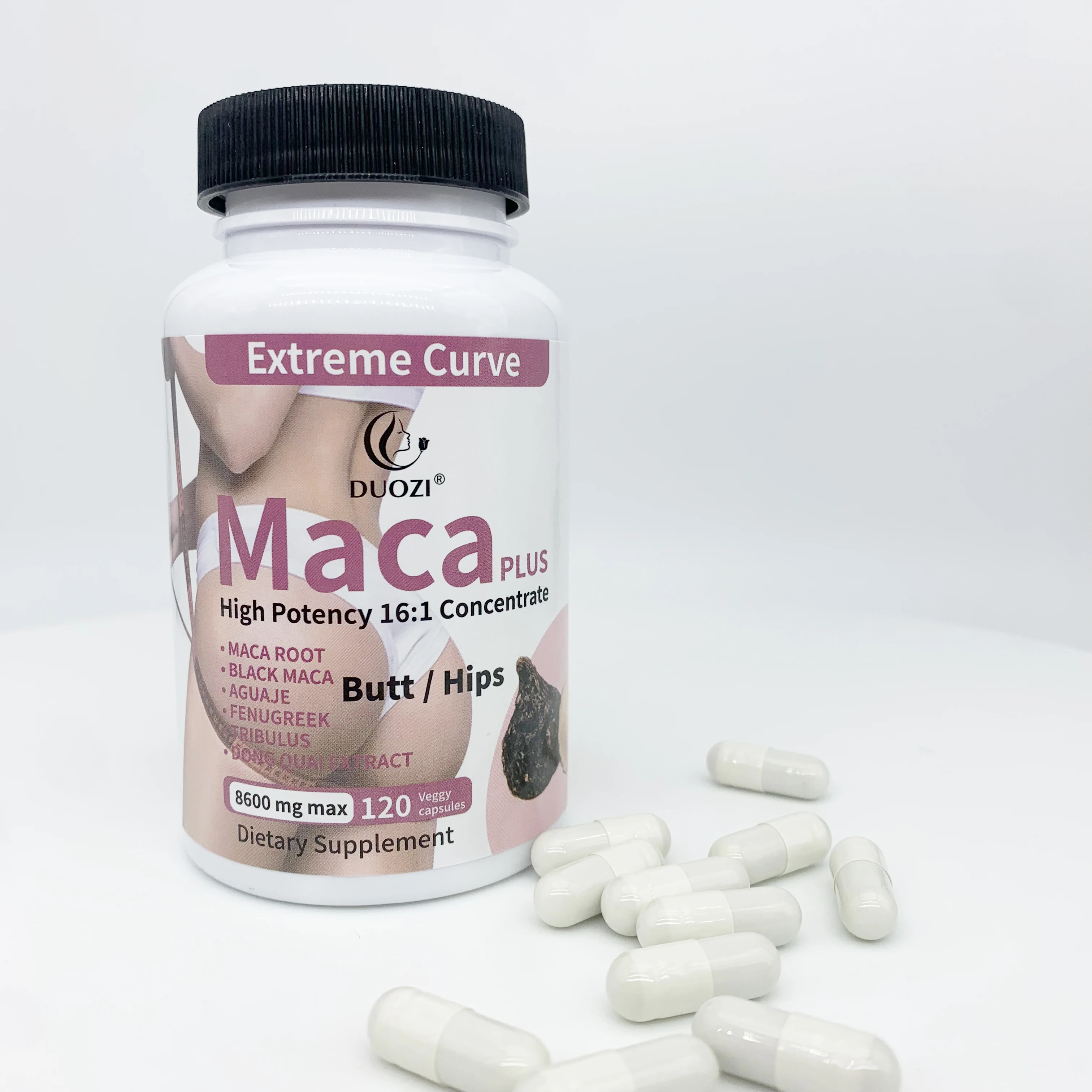 OEM factory price hip butt enlargement booty maca root pills strong maca extract organic ultimate maca pills 120 capsules
