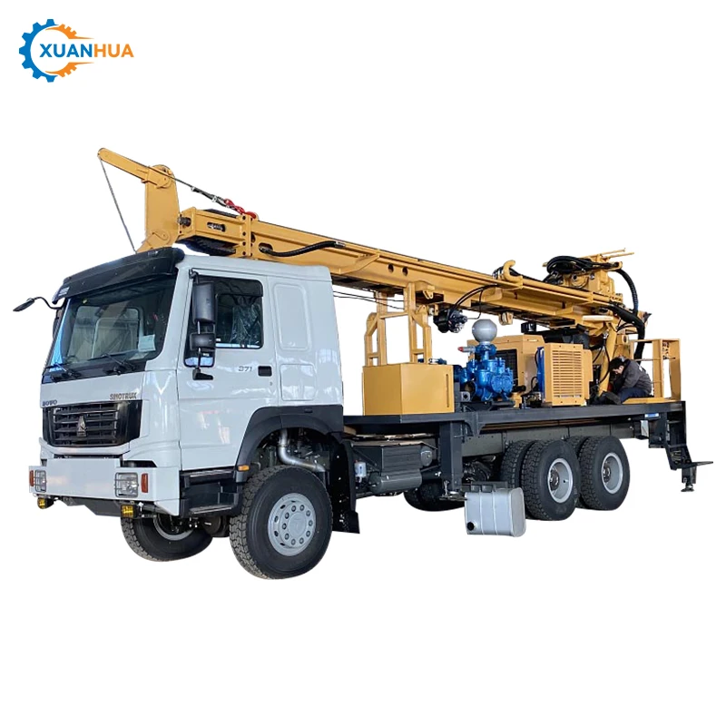 small portable borehole rotary drilling rig machine truck mounted 500/600 m water borehole mine drilling rig machine