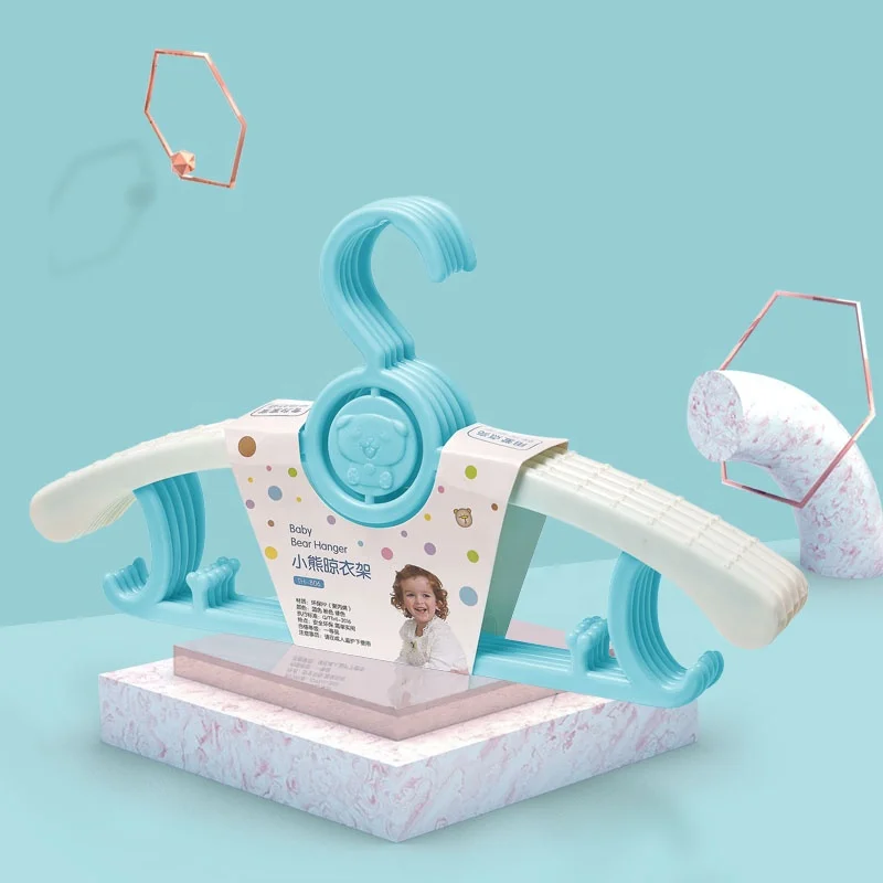 5pcs/set Adjustable Kids Clothes Hangers Plastic Telescopic Non-Slip Baby Children Clothing Hanger