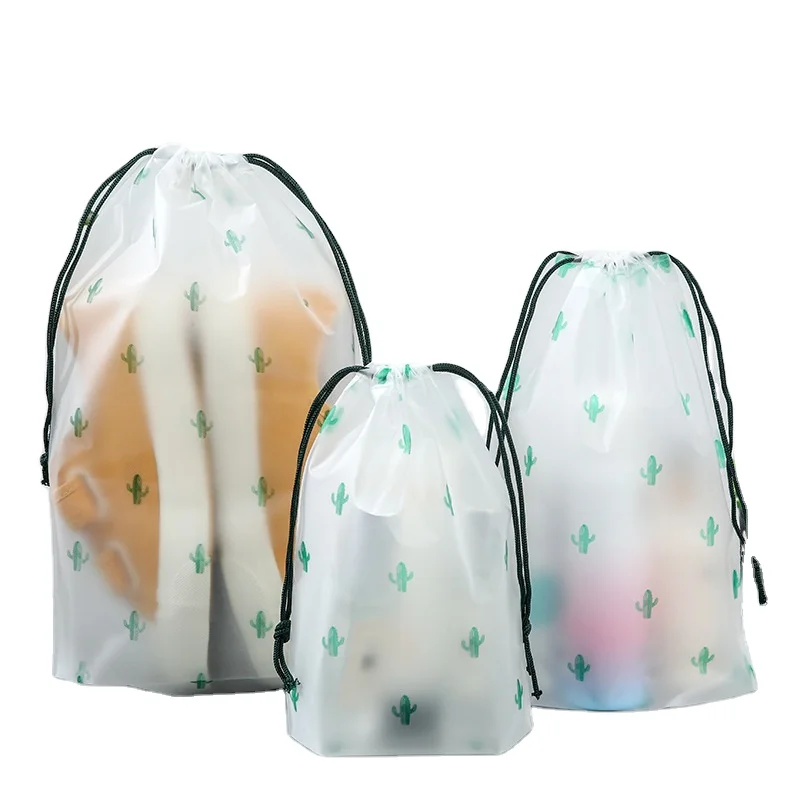 Cartoon Drawstring Storage Bags Travel Shoes Clothes Underwear Towel Cosmetic Bag Portable Waterproof Organizer Toiletry Bag