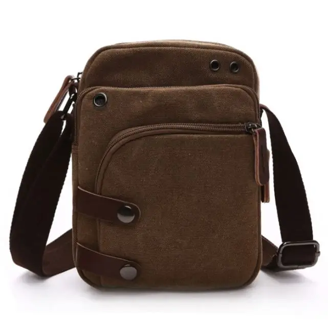 Brown Mens Canvas Small Tactical Black Military Laptop school Colleague Leather Cute Vintage Crossbody Bag Men