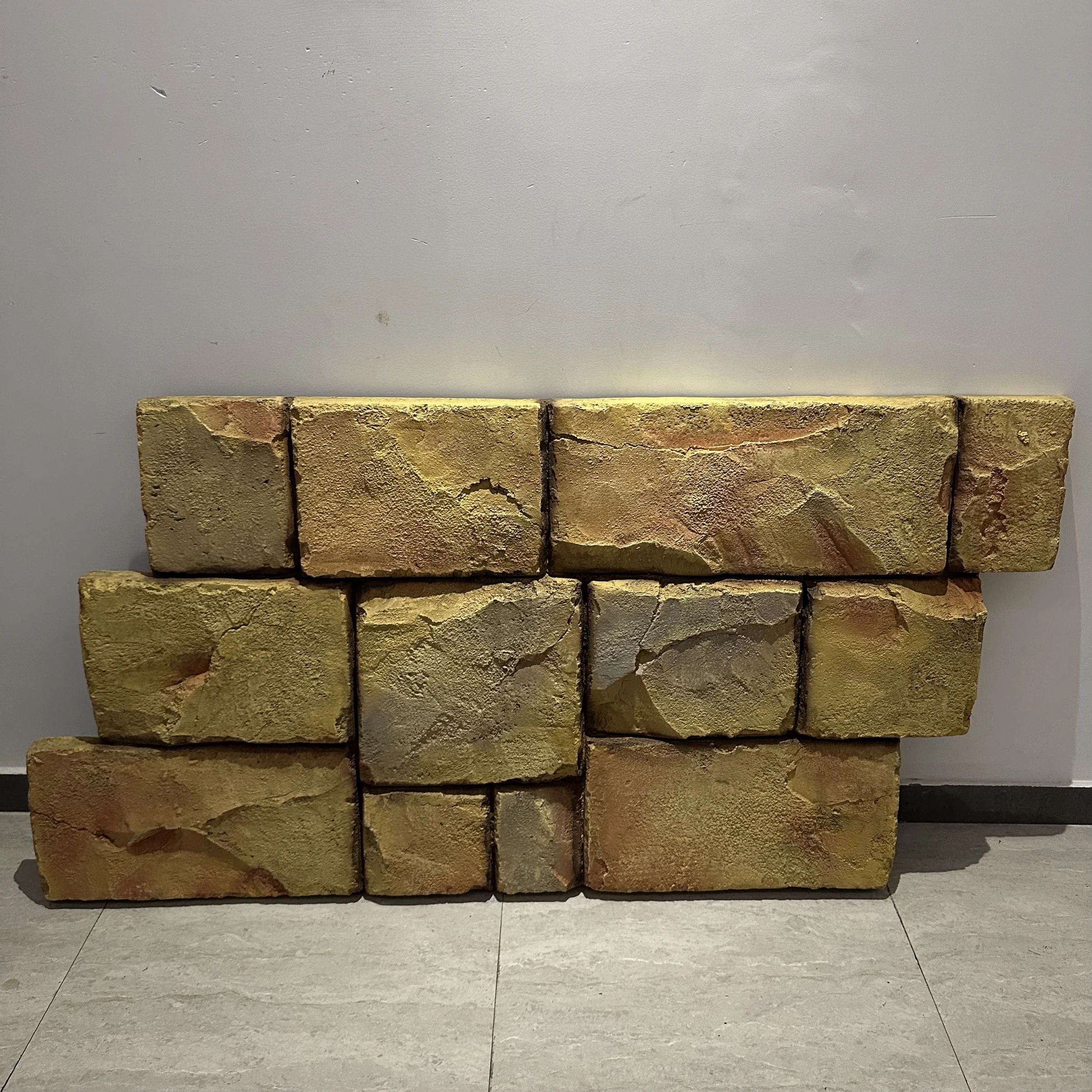 Modern Colorful 3d Outdoor Rock Stone Pu Panels