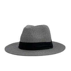 Outdoor Women Men Unisex Spring Summer Breathable Sun Straw Braid Floppy Fedora Beach Panama Cap Straw Hats