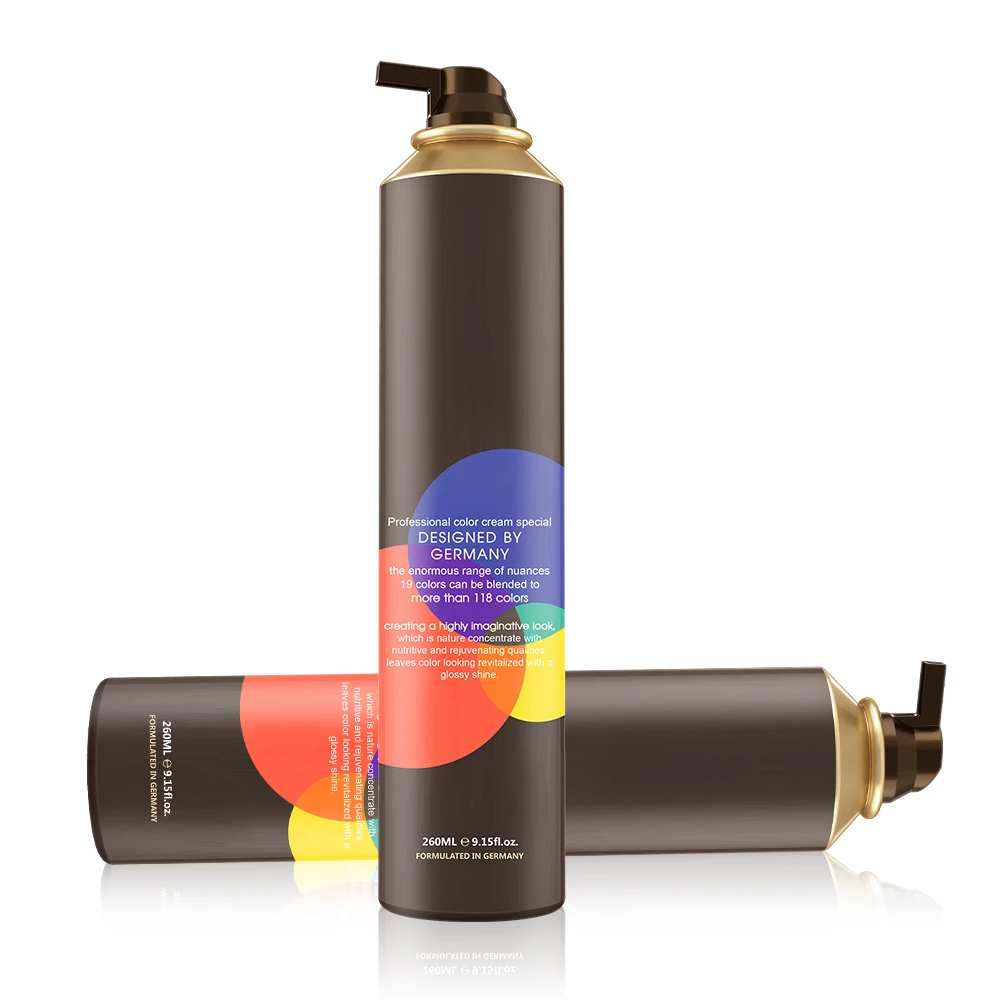 Factory 115 colors vegan temporary hair dye copper hair dye 260ml hair color bottle spray