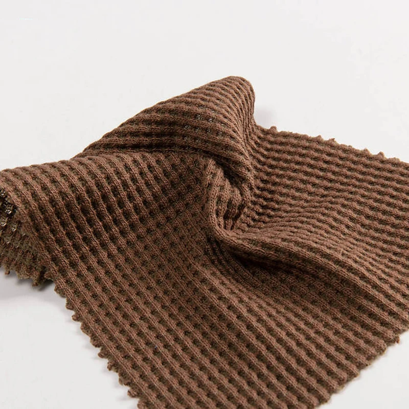 Wholesale textile cloth material knitted cotton polyester waffle fabric