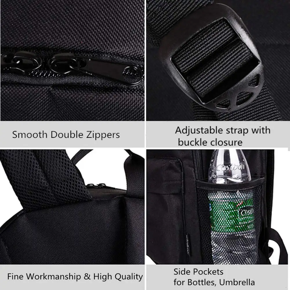 reflective  Back Pack Cartoon Luminous Travel Backpack School Bag with USB Charging Port and Anti-theft Lock