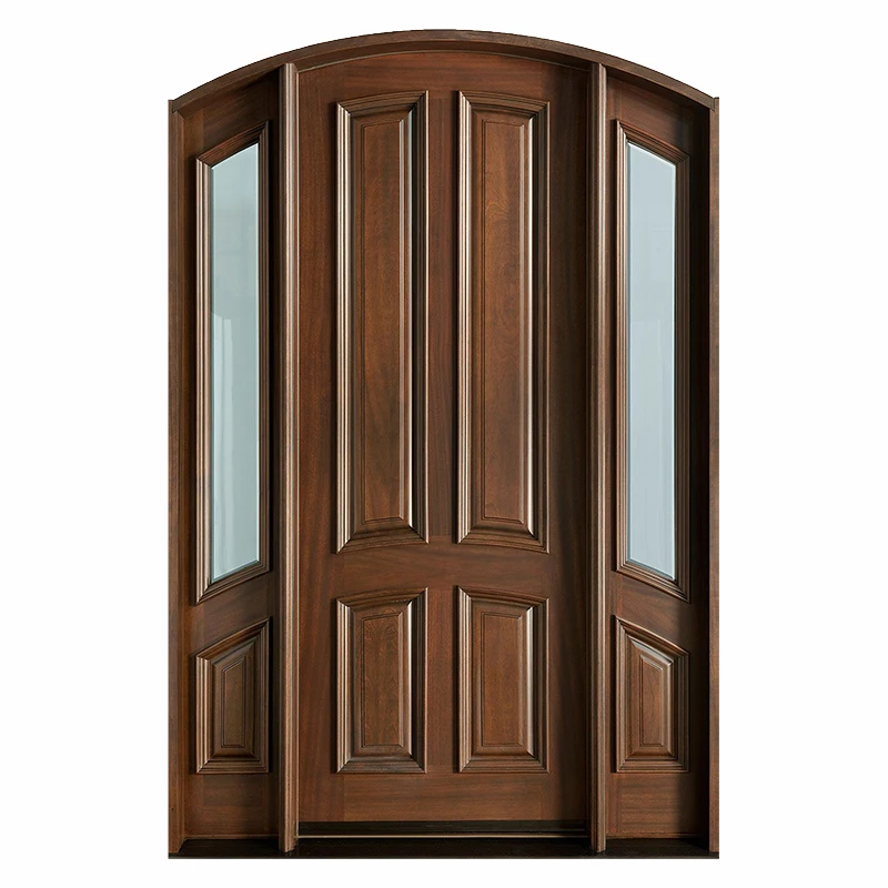 Solid Wooden entry exterior and interior door light luxury classical for office building villa