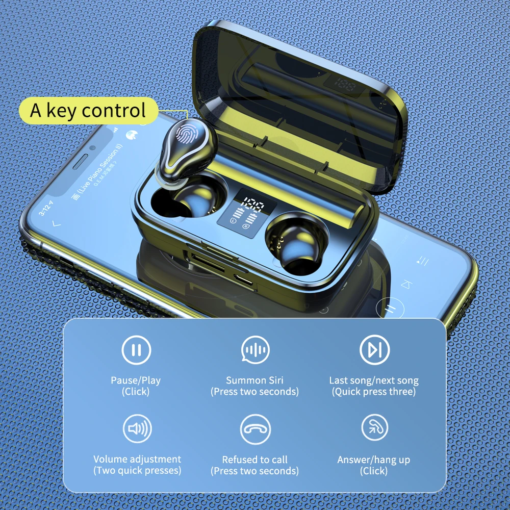 
Best Quality tws m10 blutooth headset earphone type-c headphones OEM eirphone headset noise cancelling earbuds for sleeping 