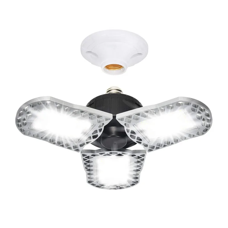 60 Watts Aluminum Basement Light with Adjustable Multi-Position Panels 6500LM LED Garage Light Fixture