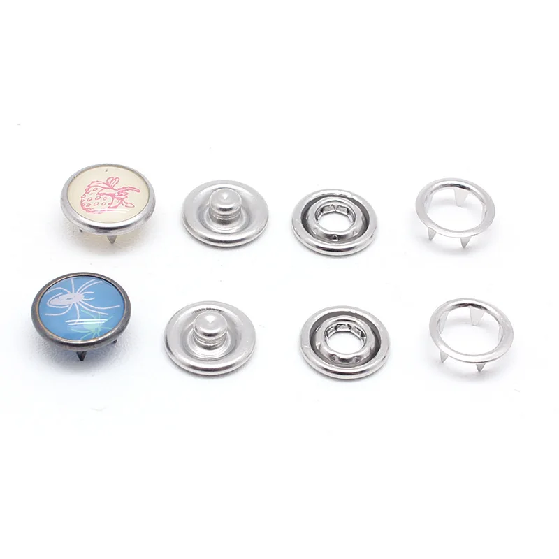 Pearl prong snap button with #222 under parts in nickel color, pearl prong snap button for shirt