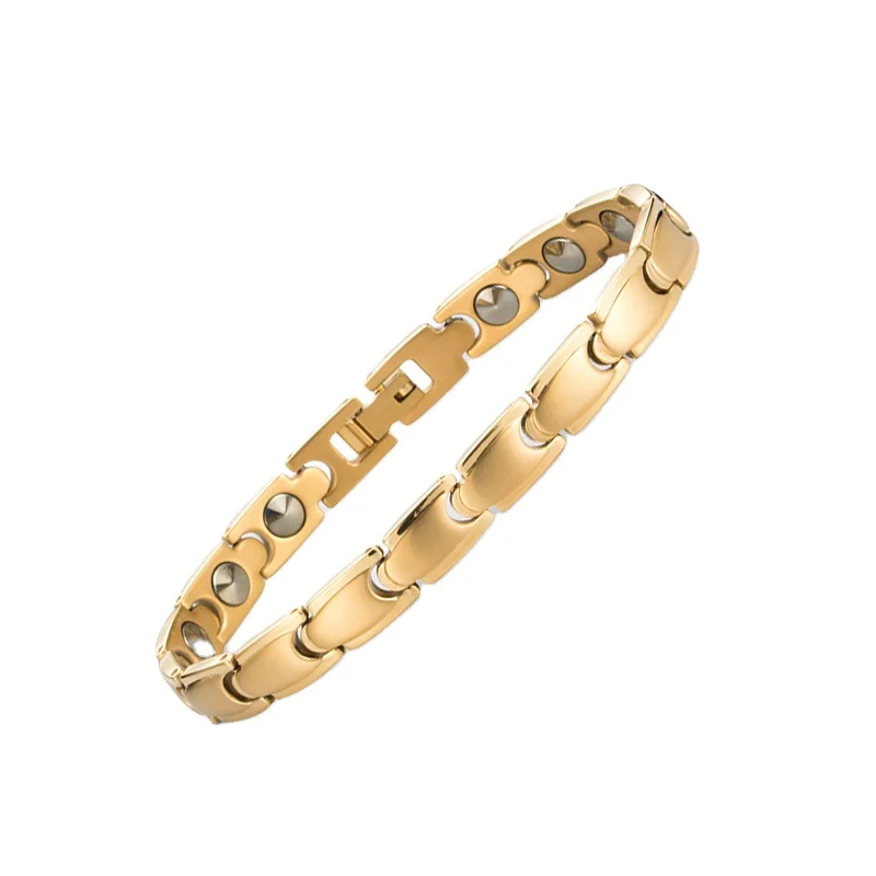 Новый дизайн, медицинский титановый браслет из Германия с позолотой 18 К