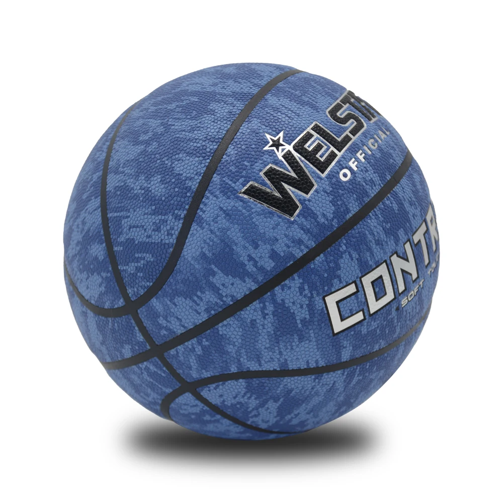 Official Size 7 Basketball Customized Logo Printed in Colorful Laminated PU Leather Butyl/Rubber Bladder for Training