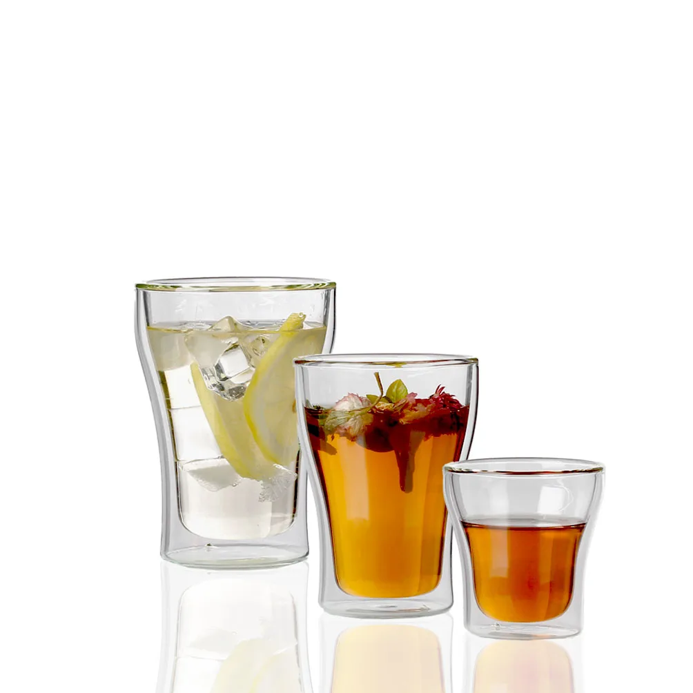 
best sell heat resistant glass double wall coffee cups clear glass mug 