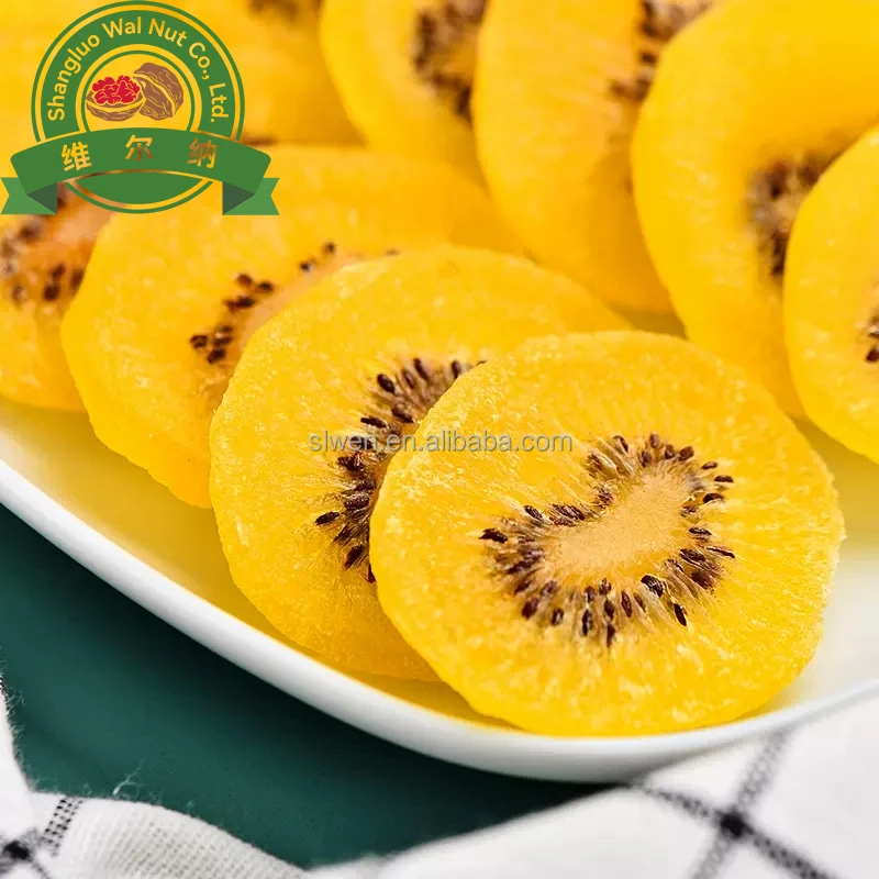 2024 factory wholesale 100% Natural  High Quality new crop semi Dried Fruits Preserved Dried Kiwi Slices with Yellow Color