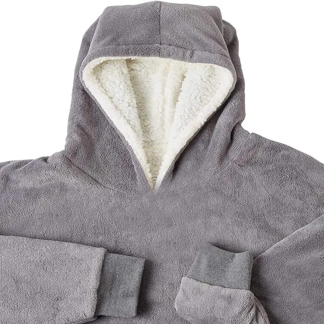 Soft Cozy Sherpa Fleece Hooded Blanket 100% Polyester Wearable American Style Home Use Lovely Festival Pattern One Size Autumn
