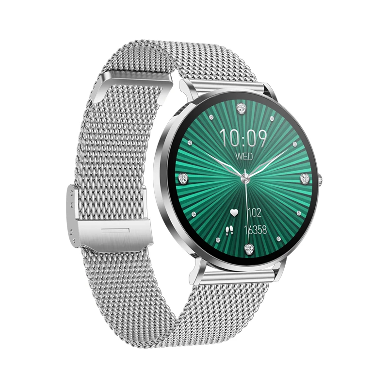 Smart Watch 1.32-Inch AMOLED Screen Smart Watch Stainless Steel Body 6.8mm Ultra-Thin Fitness Tracker BT Calling Women Watch