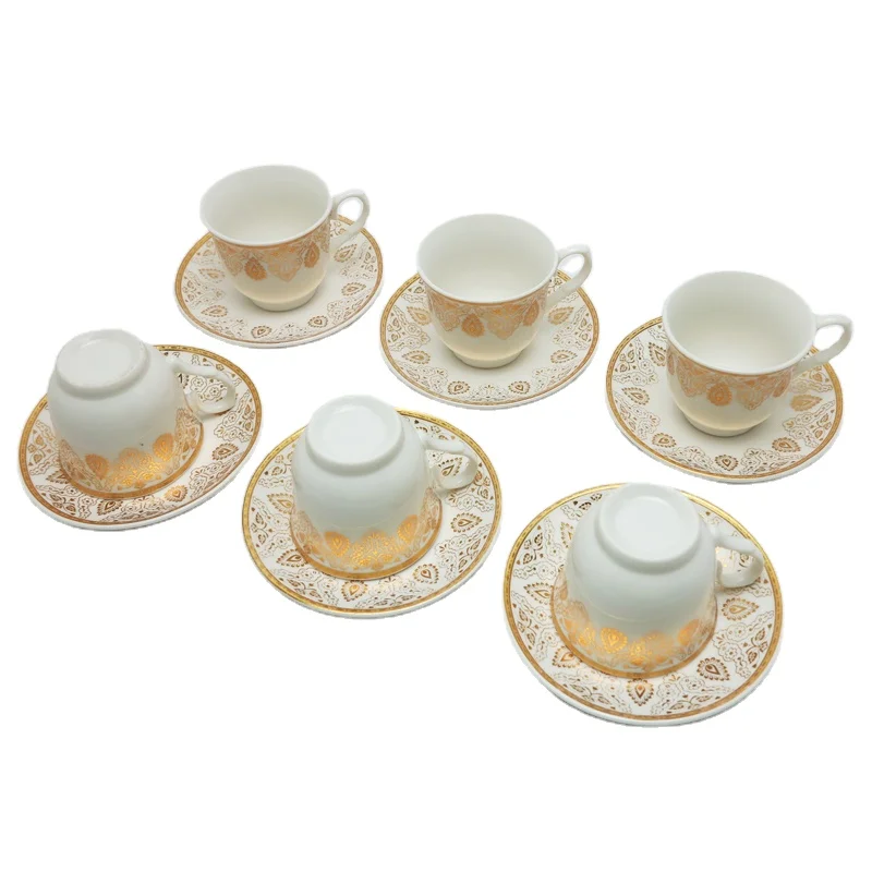 Турецкий рынок лидер продаж белоснежная керамическая Серебряная чайная чашка и блюдце