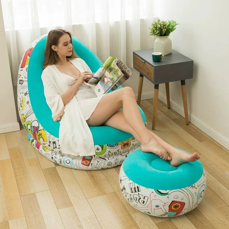 Custom Lazy Inflatable Lounger Air Sofa Bed Movie Chair Relax Inflatable Seat Sofa