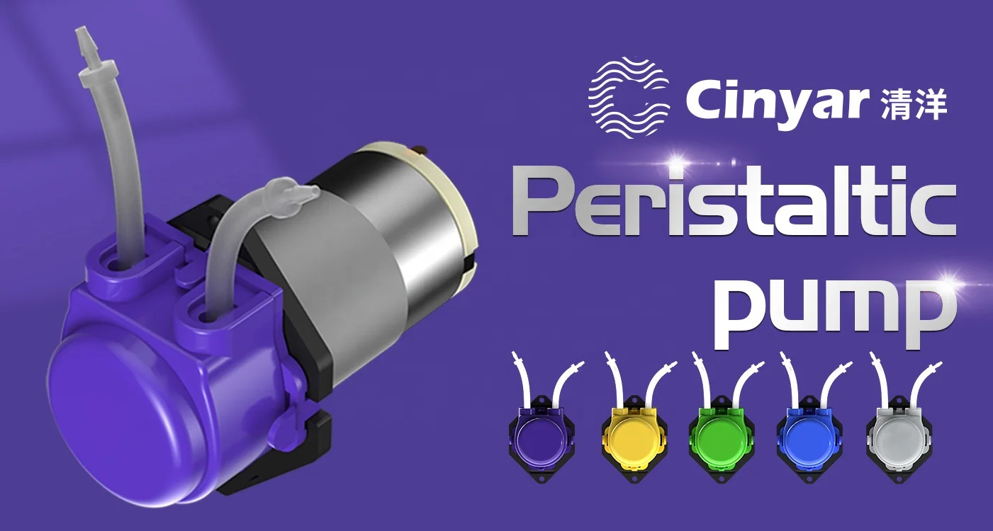 Cinyar OEM AQA 5-115ml/min DC 5V/6V/12V/24V Micro Peristaltic Water Pump For Fish Tank Irrigation Plants Liquid Transfer Dosing