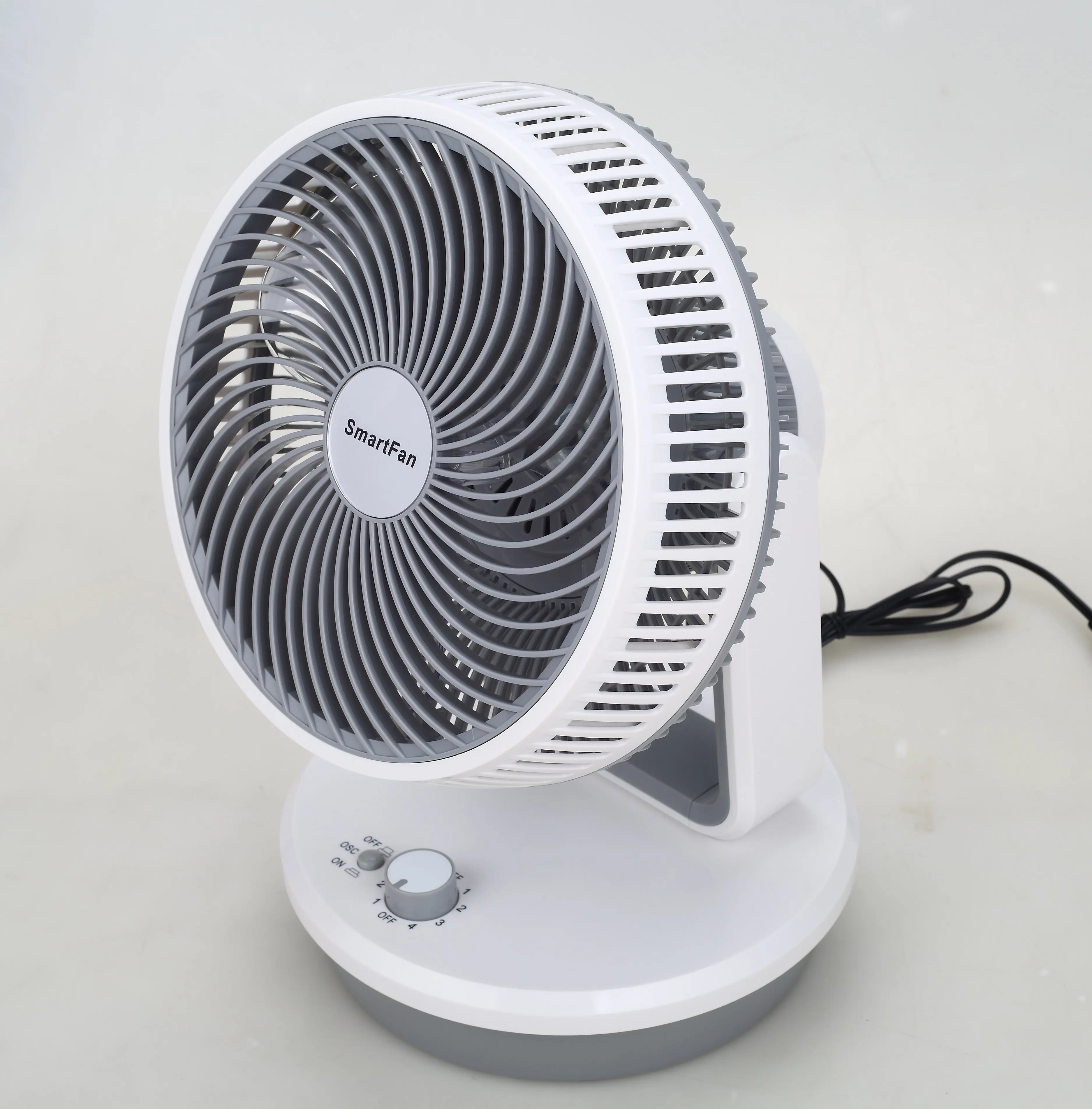 10 Inch Powerful Four Speeds Oscllating Air Circulator Desktop Fan With Knob Switch Control.