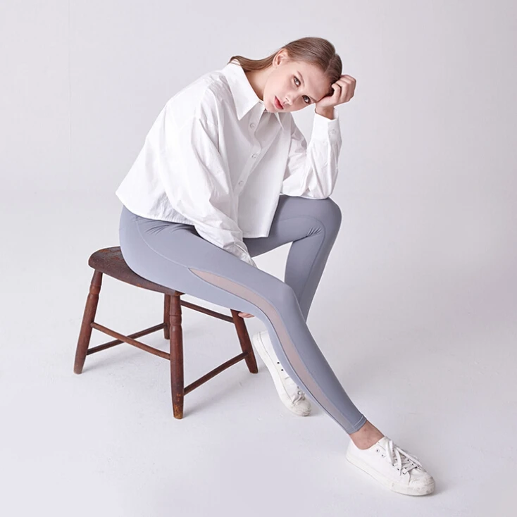 Create high-preforming sustainable activewear recycling mesh blank yoga pants with Econyl yards