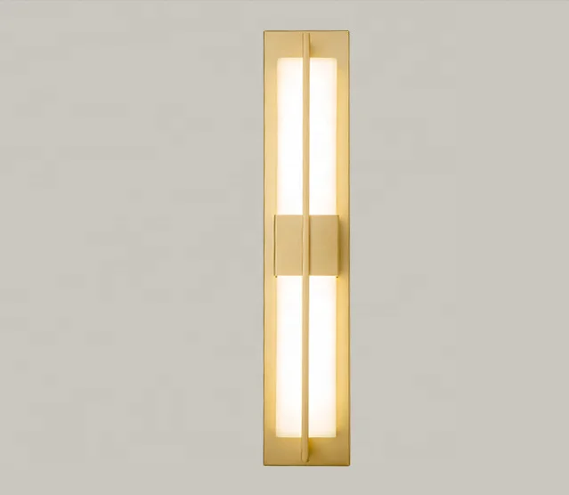 Hotel indoor decorative gold black  metal outdoor wall lamp modern led stone wall sconce light for corridor