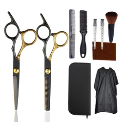 11PCS Hair Scissor set home use Hairdressing Scissors Kit Hair Clipper Thinning cutting Scissors Barber haircut sets For Barber