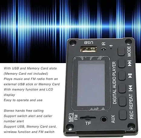 Transmitters Control Radio Receive Board 747d Audio Mp3 Usb Player Decoder Module Black Digital Led JXD Card DC 5V/12V