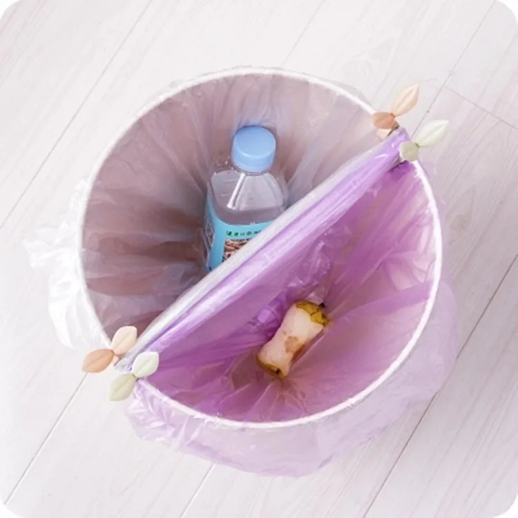Trash bin side holder trash bag clip buckle ring anti-fall kitchen lovely anti-slip clip