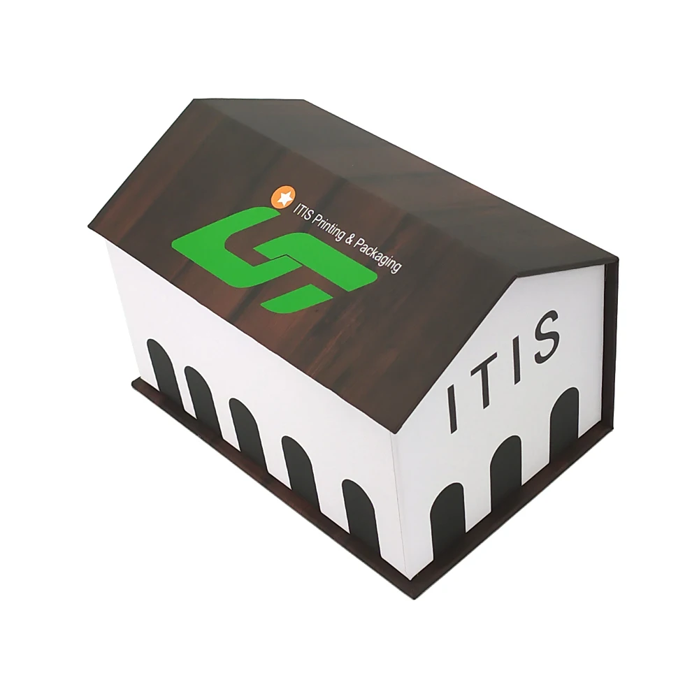 Custom printed luxury cardboard house shape gift box
