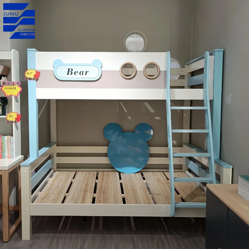 Glamorous Furniture High Quality bunk bed for kids Apartment Double Bed Modern Style wood Adult Student Dormitory