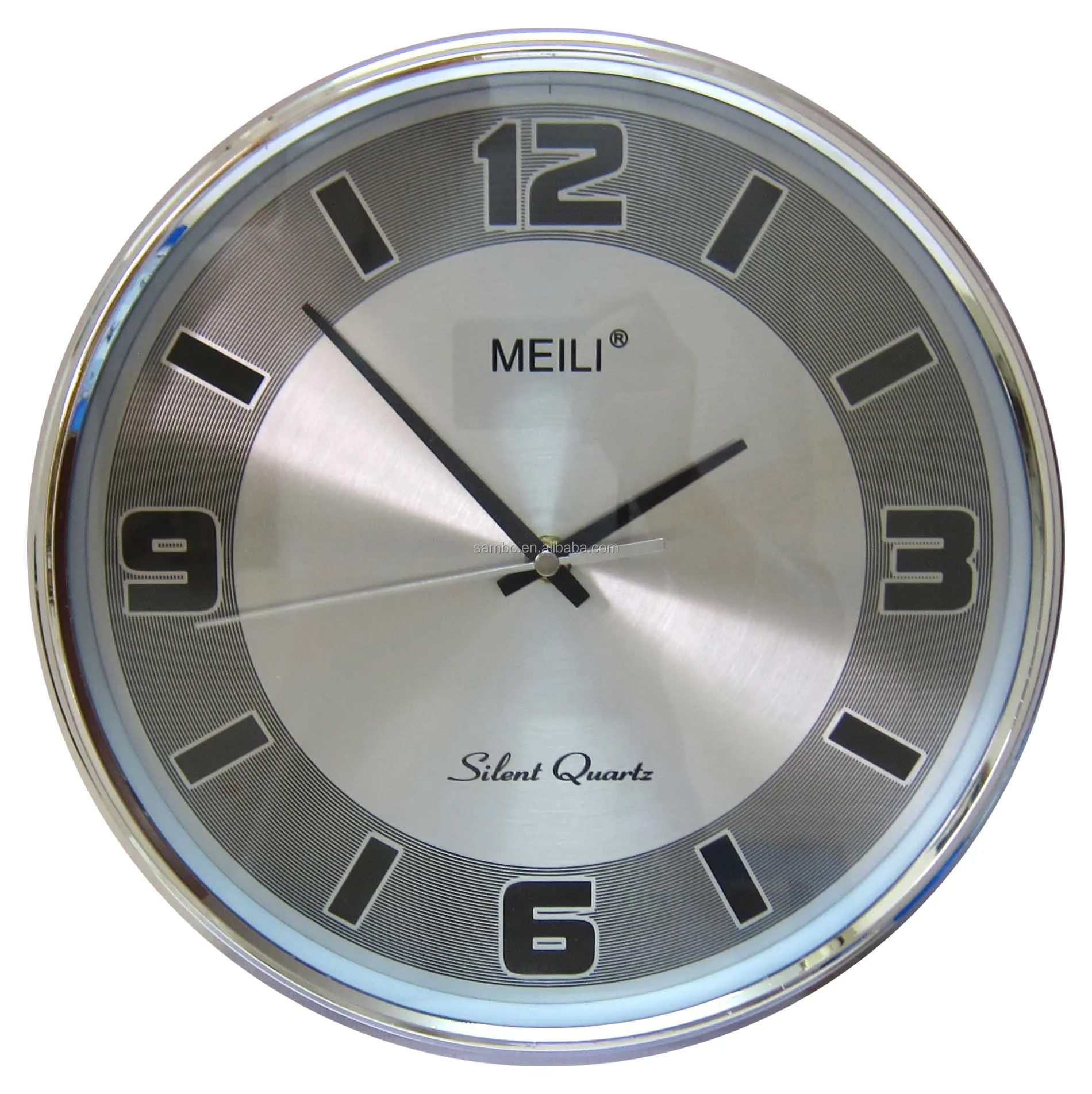 MEILI Guangdong Modern Sweep Wall Clock With Aluminum Dial