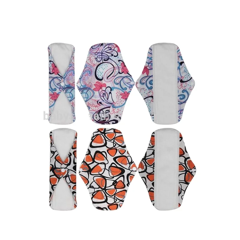 
BCD093 Lady Soft Care Washable Organic Cotton Cloth Sanitary Napkin Pads 