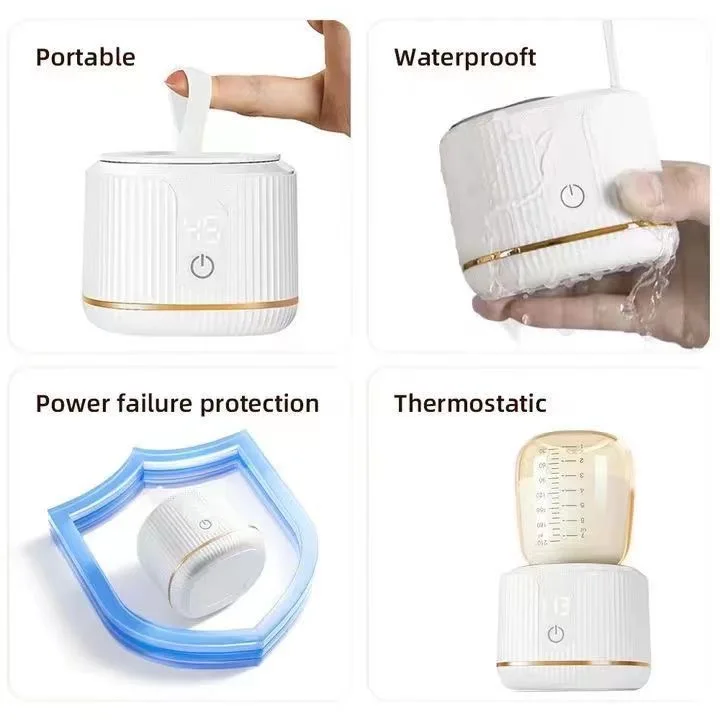Portable USB Plug Travel Milk Warmer 9000mAh Battery Infant Feeding Bottle Fast Heating with Thermostat Bottle Warmer