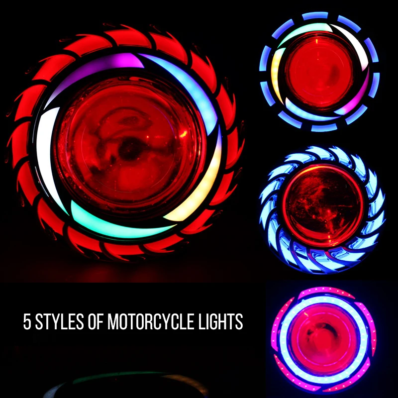 Energy Saving Motorcycle Headlight with Angel Demon Eye 10W Moto Lamp LED Fog Point Head Light