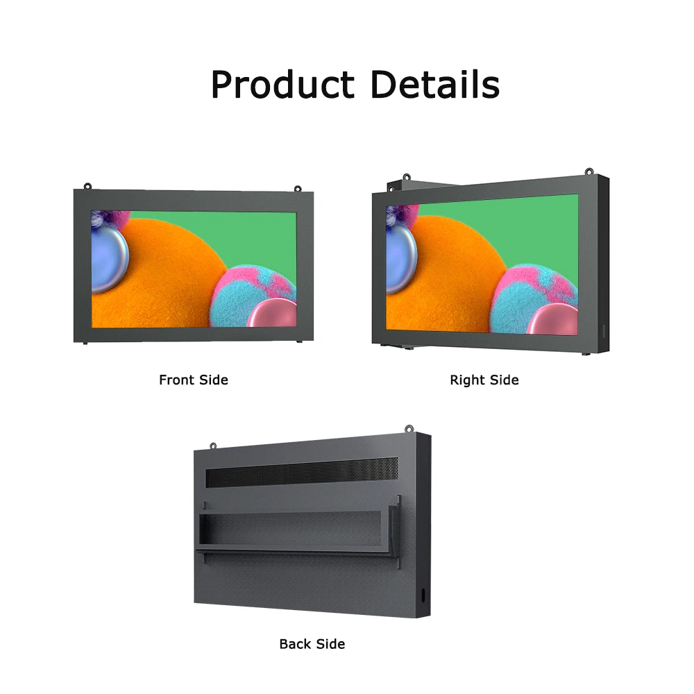21.5 32 43 49 55 Inch OEM LCD Outdoor IP65 Waterproof Wall Mounted Advertising Display Monitor Super Slim Digital Signage screen
