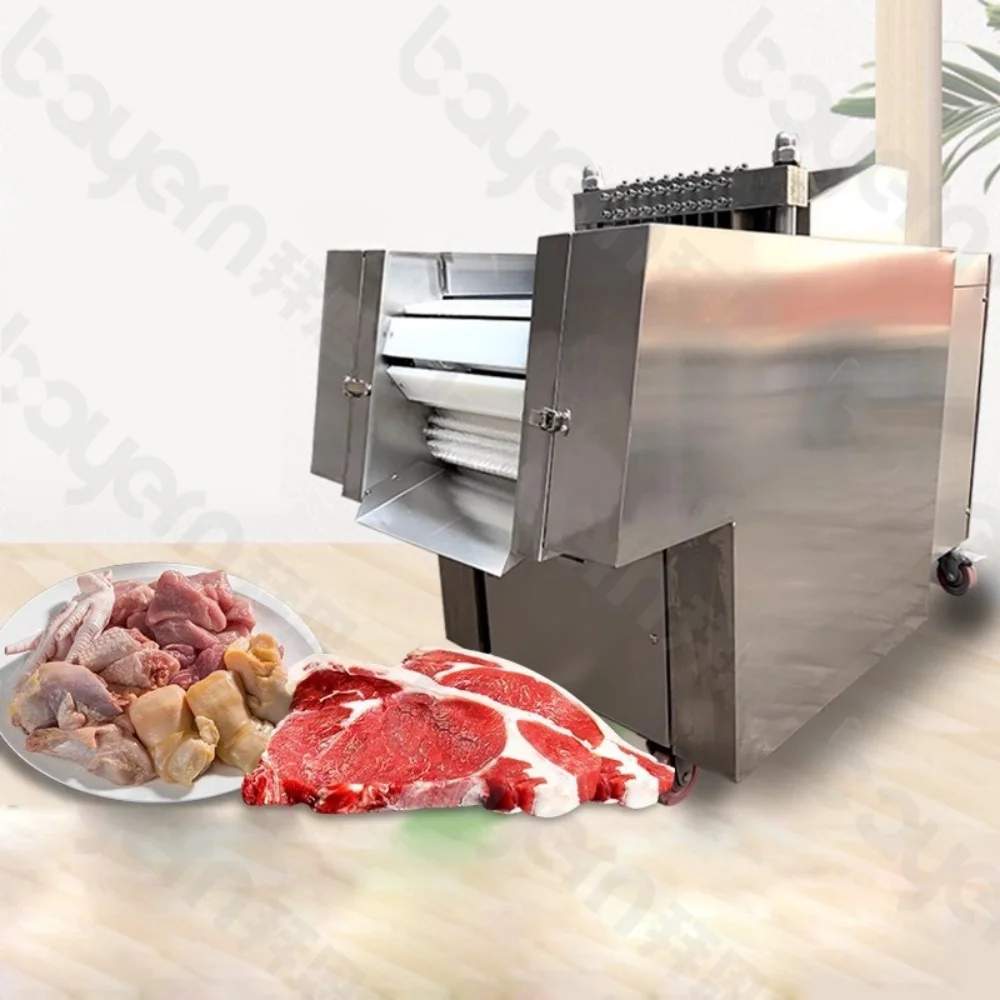 Cube Meat Bone Slice Cutting Machine Chicken Fish Pork Beef Vegetable Strip Frozen Fresh Meat Cutter Chopper Meat Cube Dicer