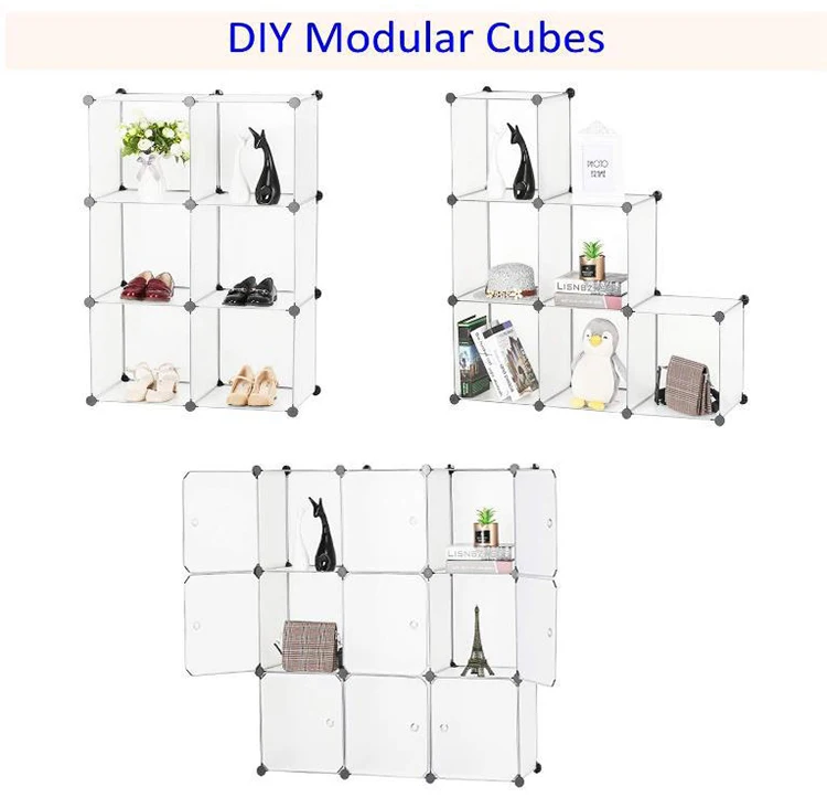 GUCI Модуляризация бытовой DIY модульный куб шкаф для хранения пластиковый складной
