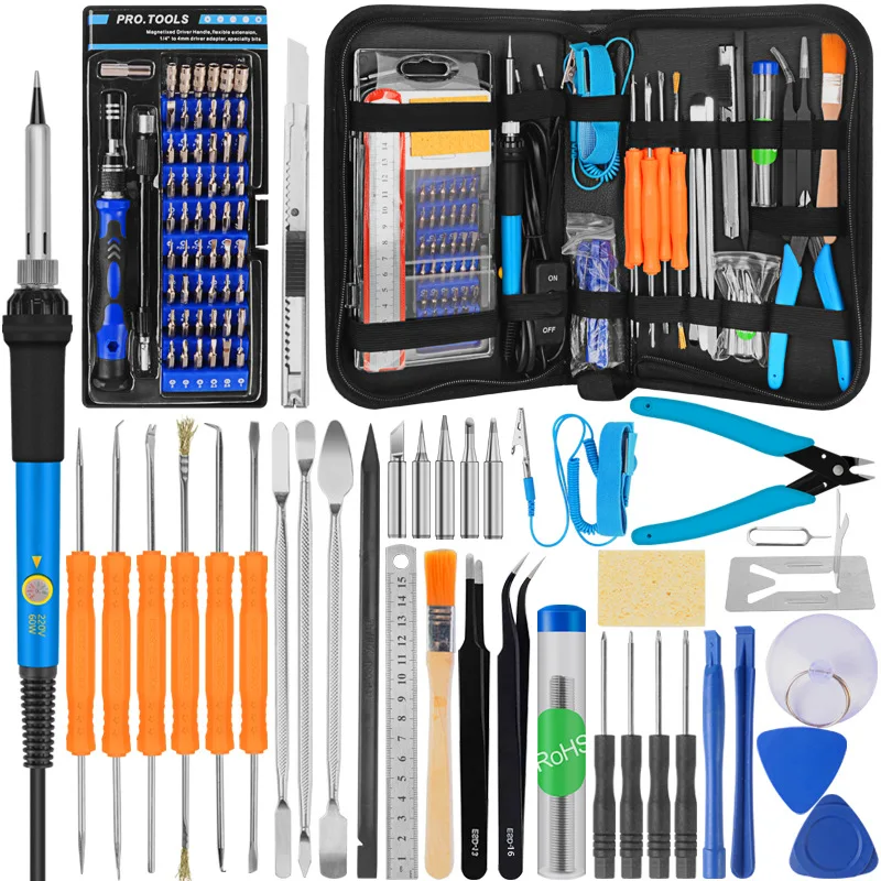21 in 1 Soldering Iron Kit 60W Adjustable Temperature Electric Soldering Iron Set Screwdriver kit mobile repair Tools set Bag
