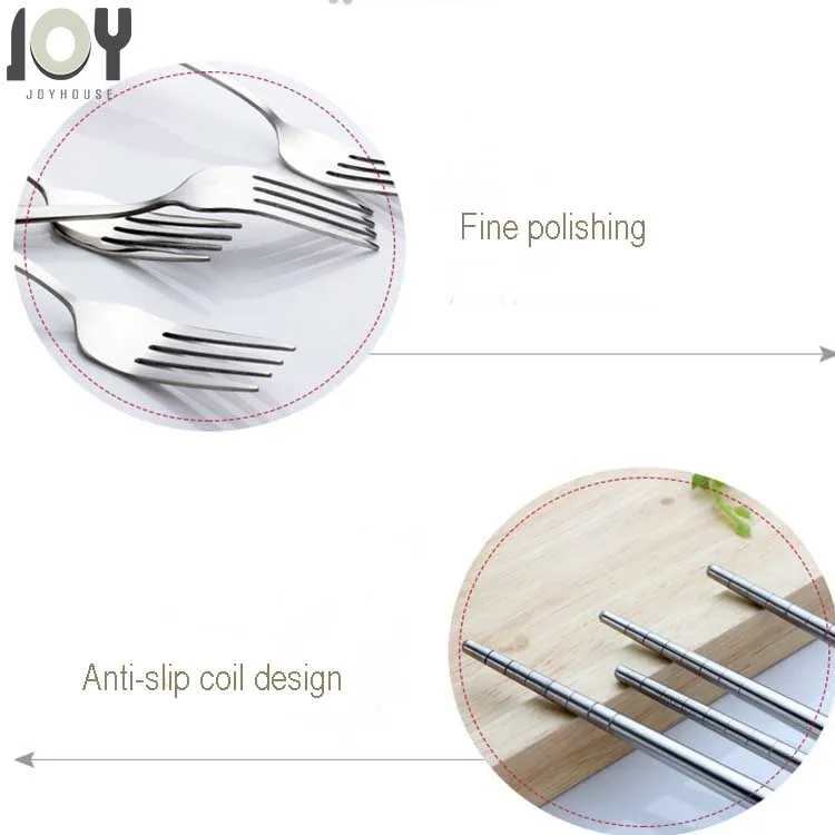 Green Creative Cow Pattern Design Flatware Set of 3 Ceramics Handle Stainless Steel Spoon Fork Chopsticks for Traveling
