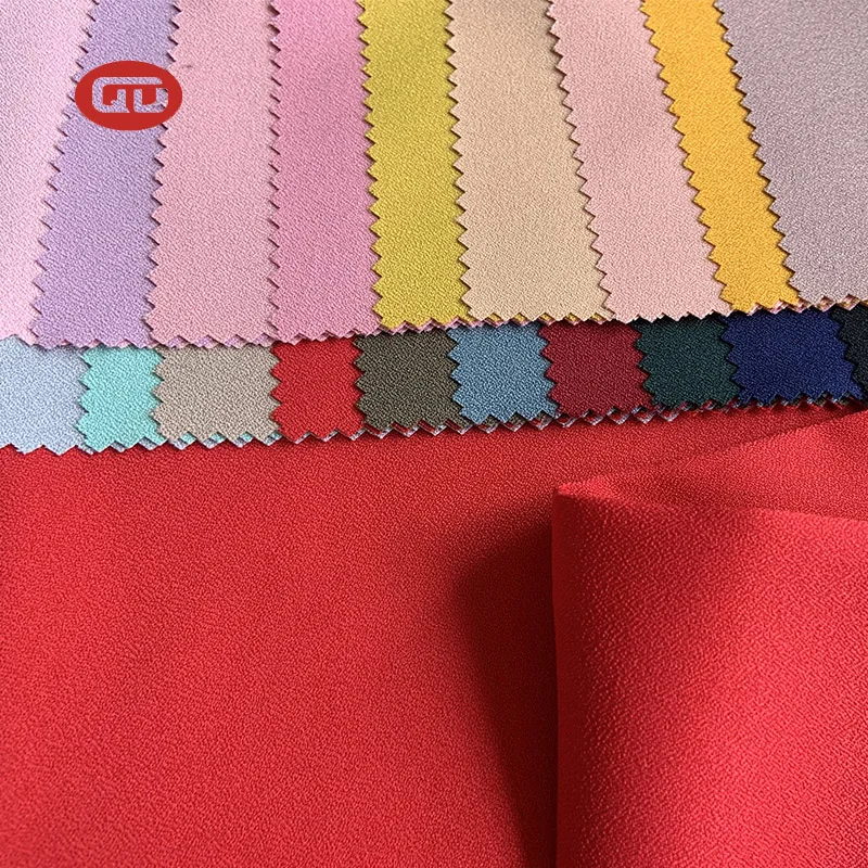 Hot sale high quality Indonesia market QD moss crepe emboss 125-130GSM with stretch polyester fabric