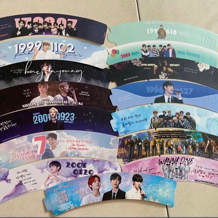 Custom printing kpop cupsleeve custom paper cupsleeve custom kpop