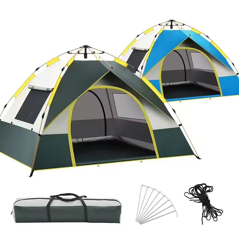 luxury large outdoor portable park picnic waterproof windproof folding inflatable 4-person camping Pop-up  tent