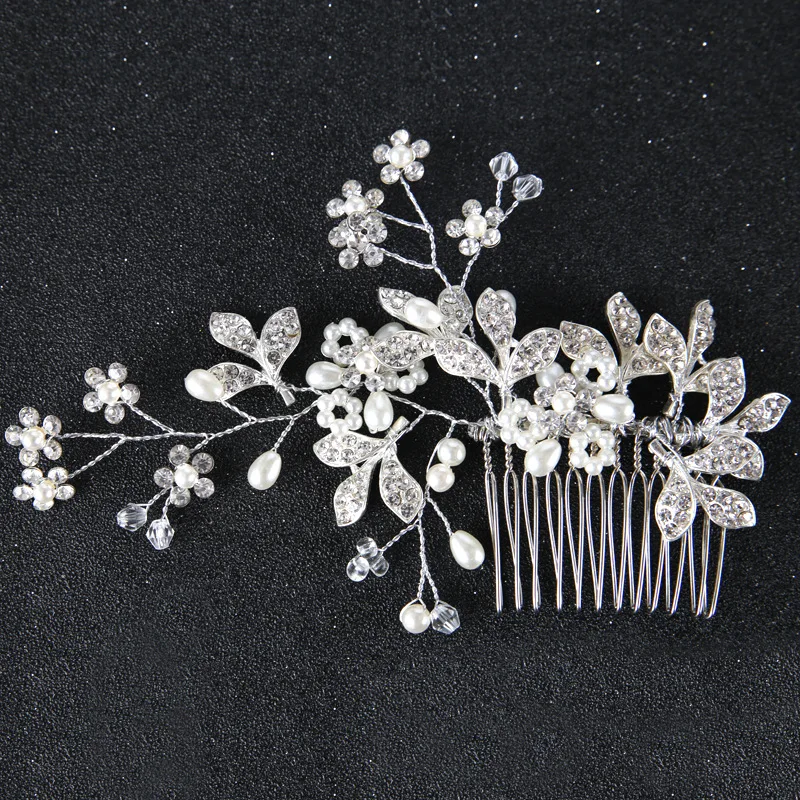 bridal crystal hair comb , wedding comb for hair