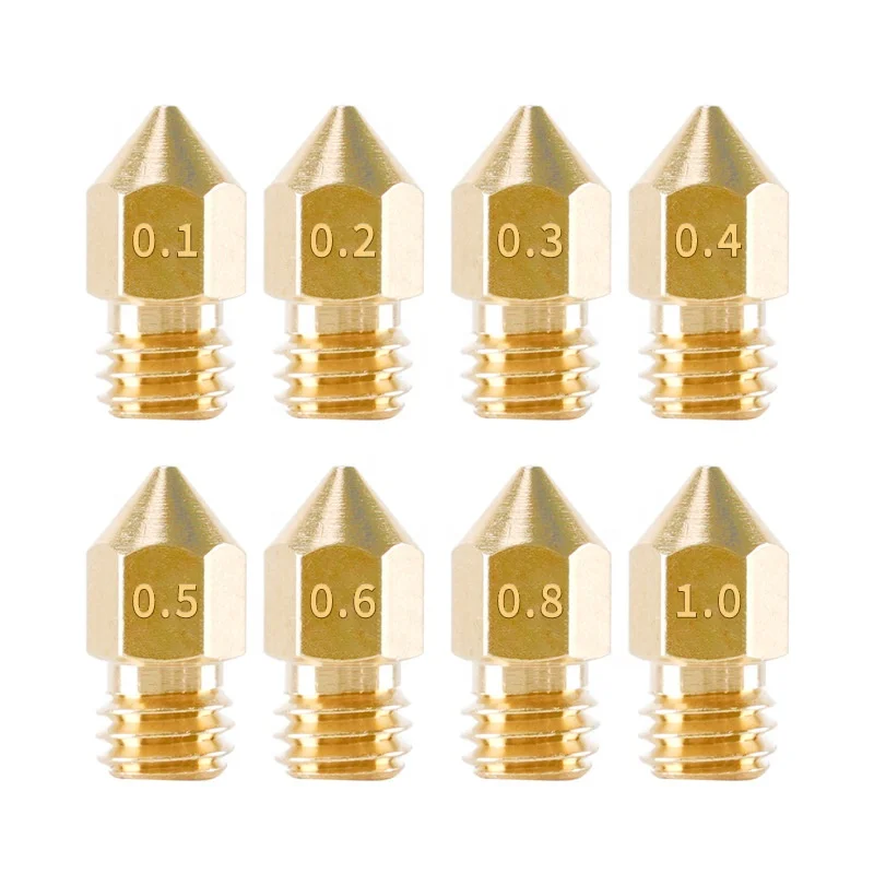 MK8 Brass Nozzle 0.2MM 0.3MM 0.4MM 0.5MM Extruder Print Head Nozzle For 1.75MM 3MM CR10 CR10S Ender-3 3D Printer Accessories