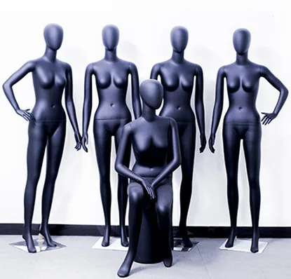 Hot Sale ABS Plastic Material Black Full Body Female Mannequin For Display