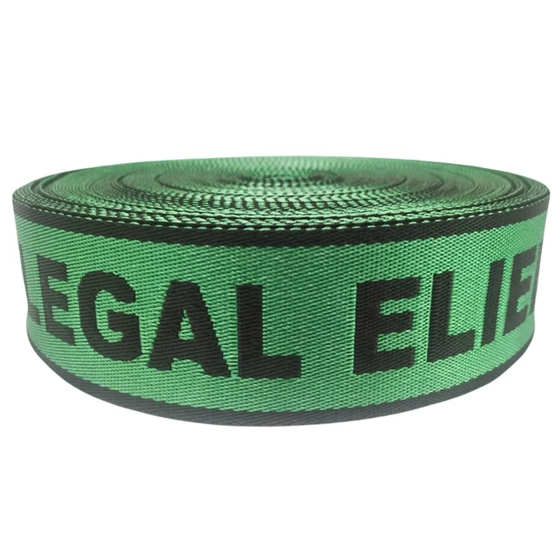 Small Moq 38MM Customized Fashion Logo Woven Jacquard Polyester Nylon Waterproof Webbing Strap For Handle Backpack Bags