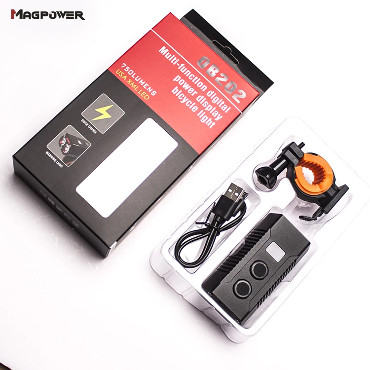 Multifunction Power Bank Function Bicycle Headlight with Digital Display USB Rechargeable LED Bike Light